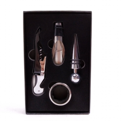 KIT VINHO ABRIDOR DE METAL 4 PEÇAS LIVON
